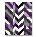 Modern Purple Geometric Chevron Blocks Rug