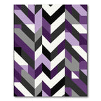 Modern Purple Geometric Chevron Blocks Rug