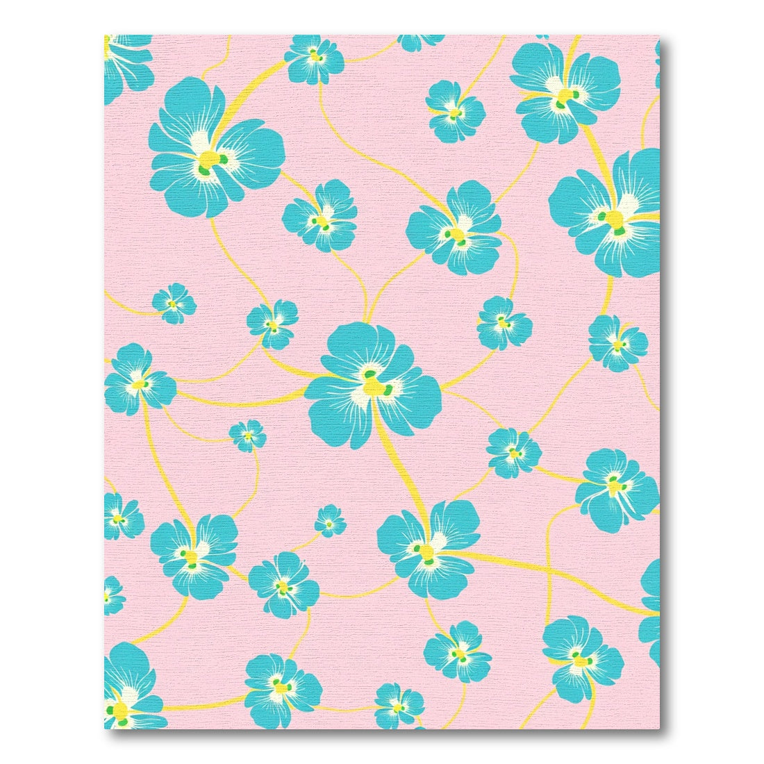 Pink Aqua Floral Garden Vine Rug