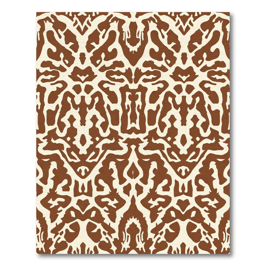 Brown Ivory Symmetrical Abstract Form Rug