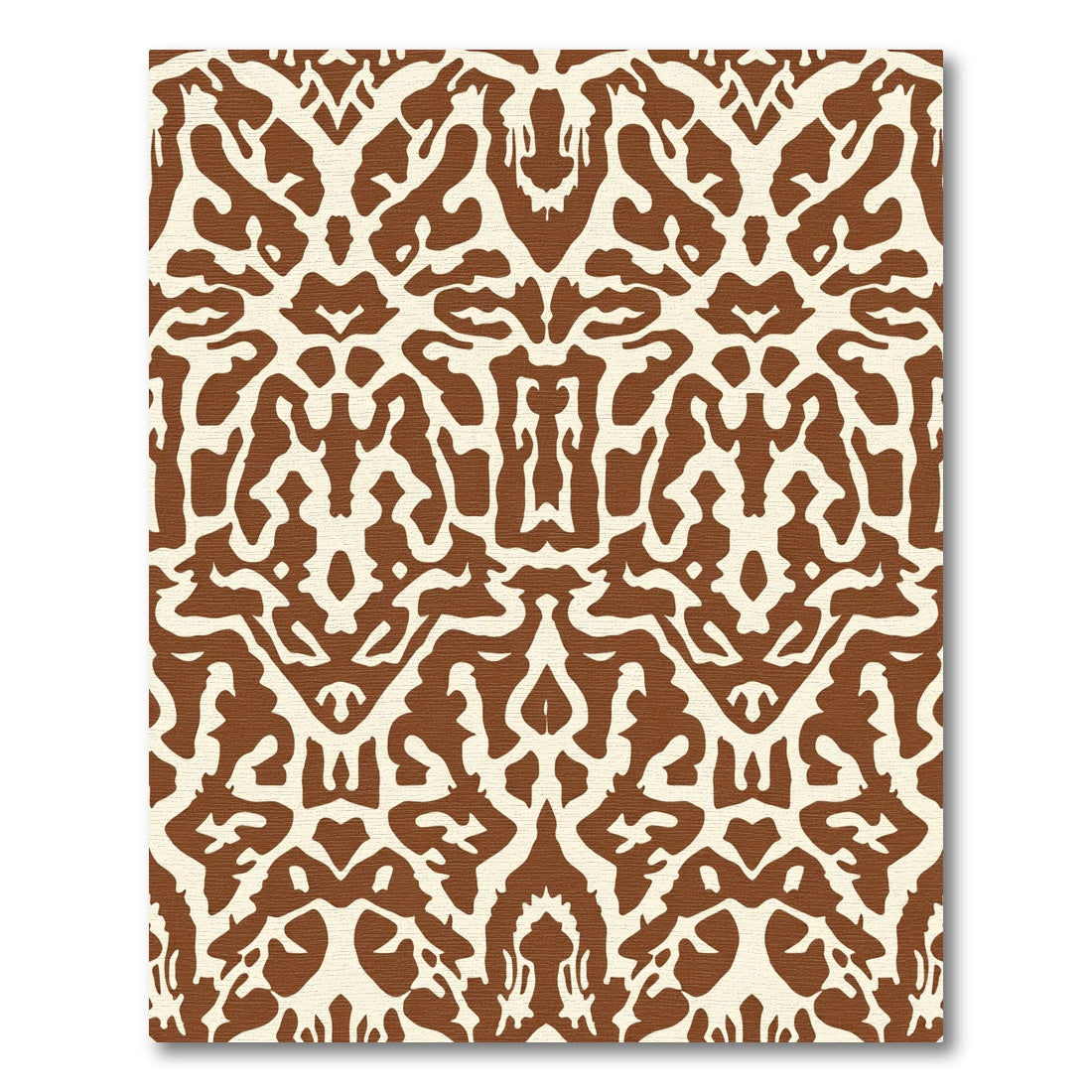 Brown Ivory Symmetrical Abstract Form Rug