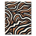 Amber Black White Wavy Stripes Rug