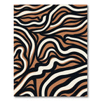 Amber Black White Wavy Stripes Rug