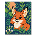 Cute Orange Fox Garden Whimsy Rug