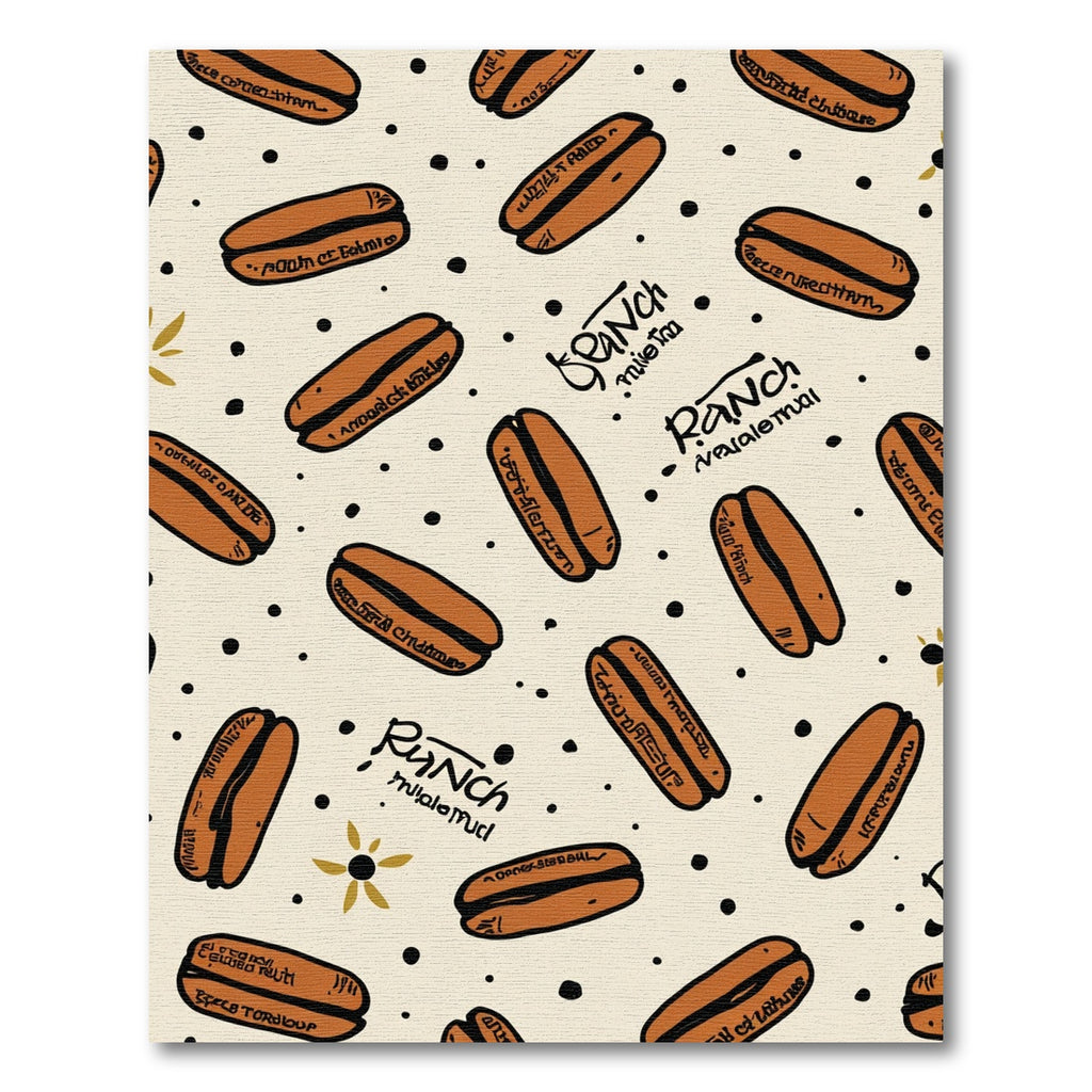 Hot Dog Black Dot Cream Rug