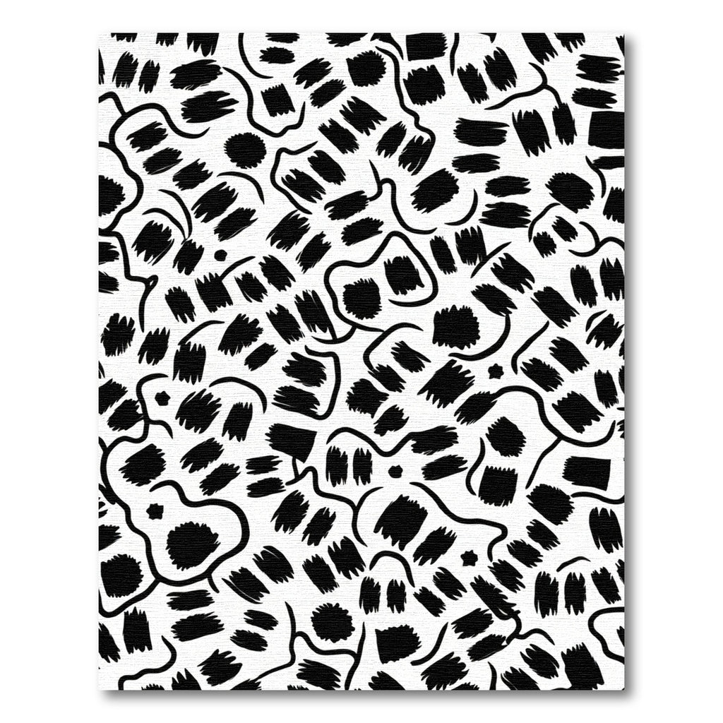 Black Brushstroke Swirl Abstract Rug