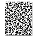 Black Brushstroke Swirl Abstract Rug