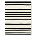 Cream and Black Horizontal Stripe Rug