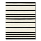 Cream and Black Horizontal Stripe Rug