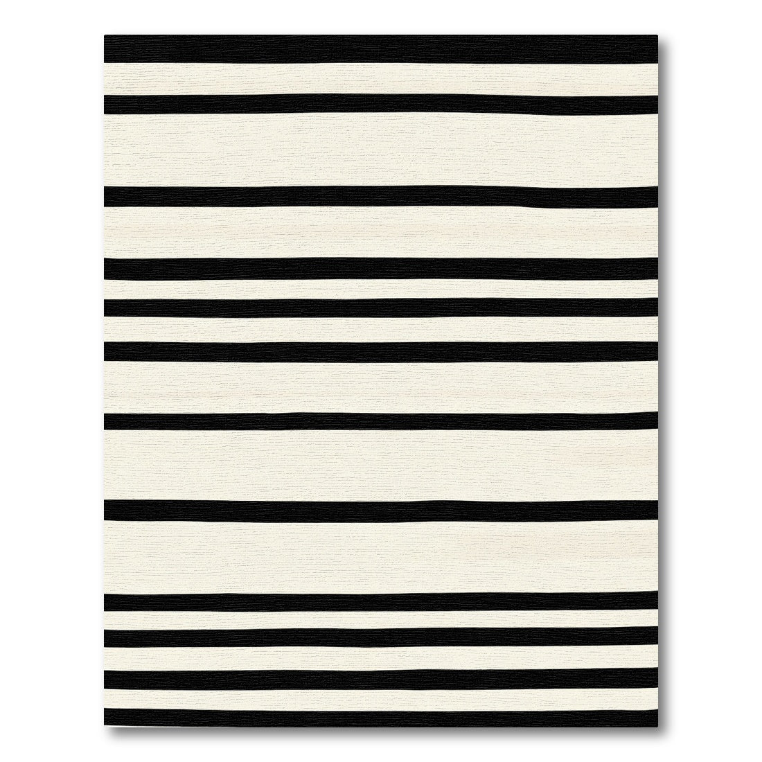 Cream and Black Horizontal Stripe Rug
