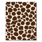 Brown White Abstract Bubbly Shapes Rug