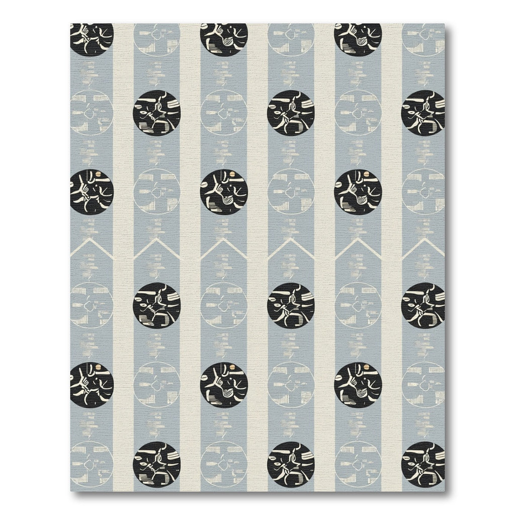 Vintage Blue Abstract Circles Rug