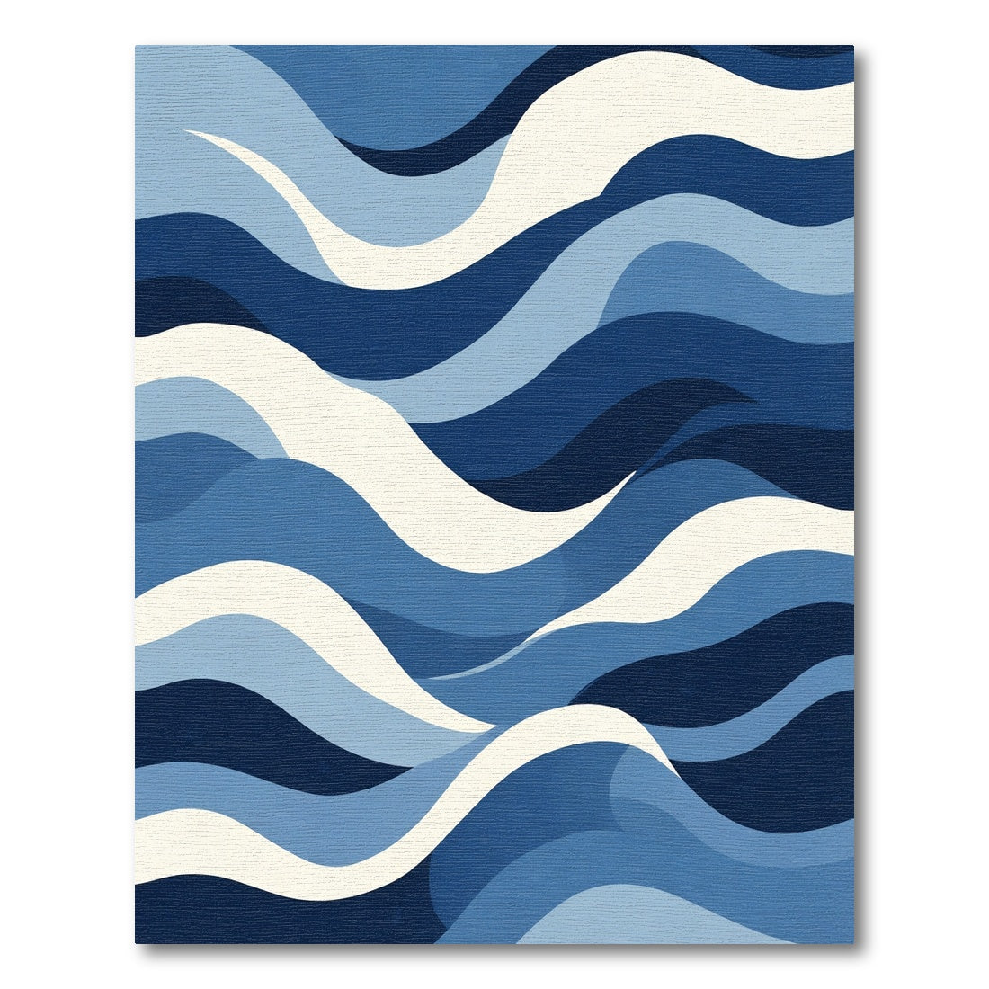 Deep Blue Ocean Waves Abstract Rug