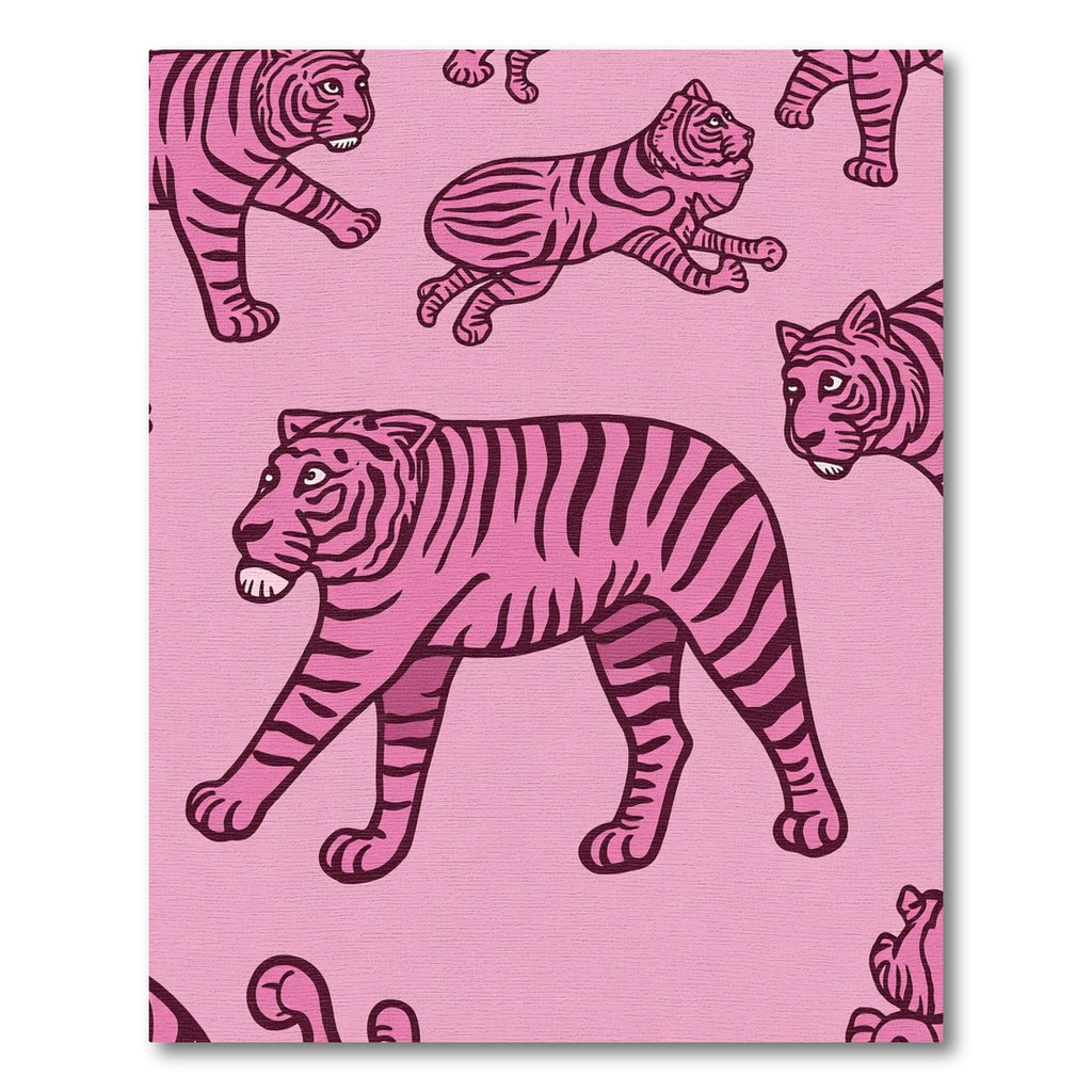 Pink Tigers All Over Rug