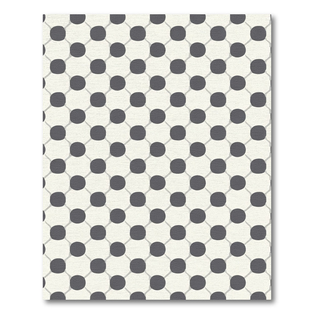 Gray White Polka Dot Grid Rug