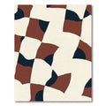 Abstract Terracotta Navy Geometric Waves Rug
