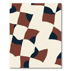 Abstract Terracotta Navy Geometric Waves Rug