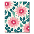 Pink Floral Leafy Meadow Rug