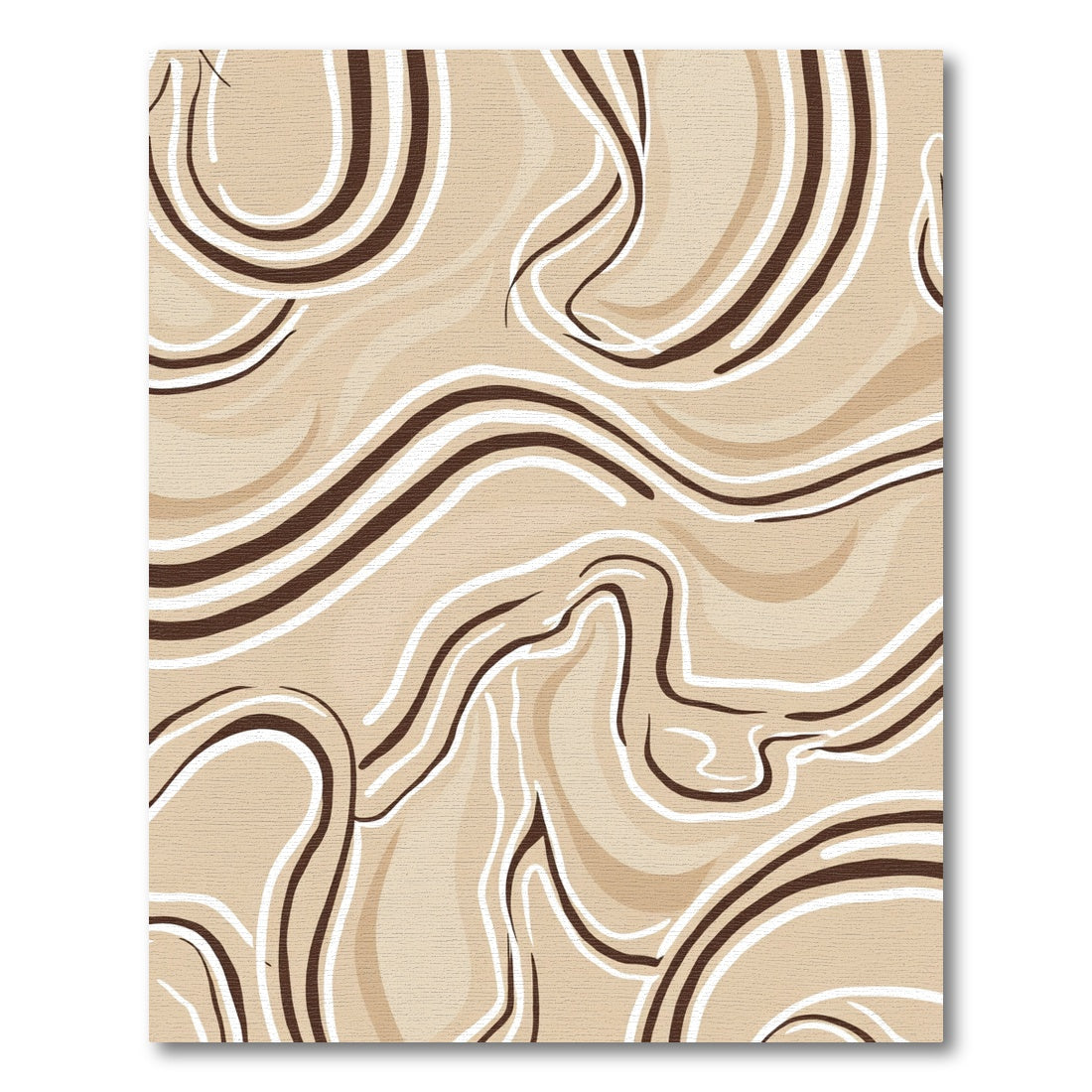 Neutral Swirl Lines Abstract Rug