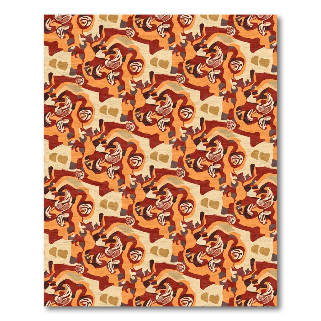 Earthy Tones Abstract Swirl Heart Rug