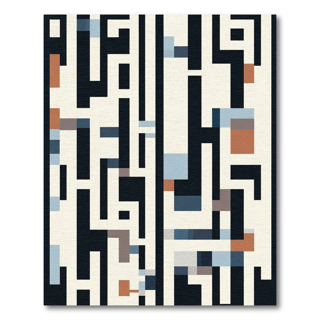 Abstract Geometric Maze With Browns Rug