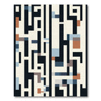 Abstract Geometric Maze With Browns Rug