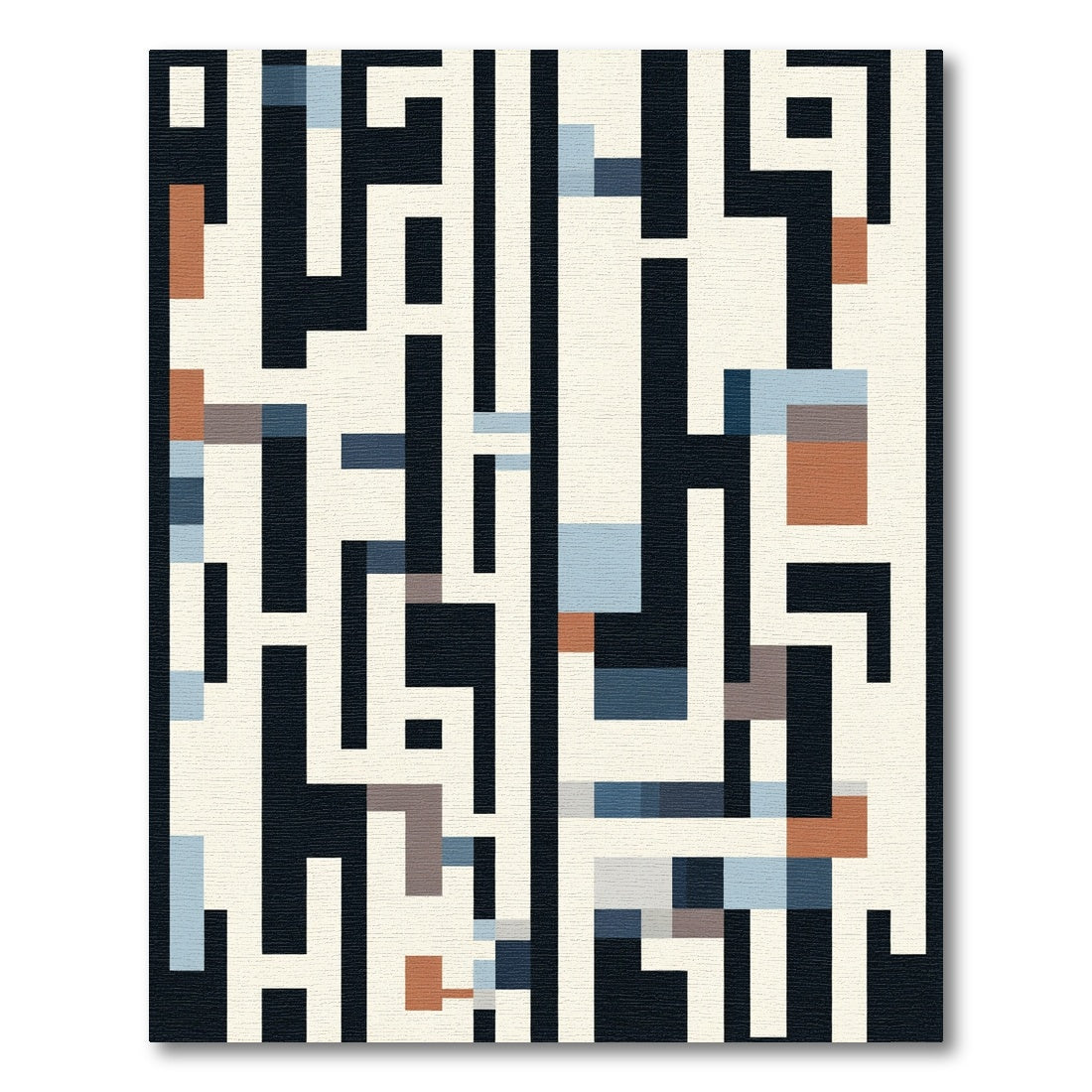 Abstract Geometric Maze With Browns Rug