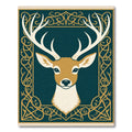 Golden Stag Celtic Knot Art Rug