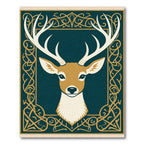 Golden Stag Celtic Knot Art Rug