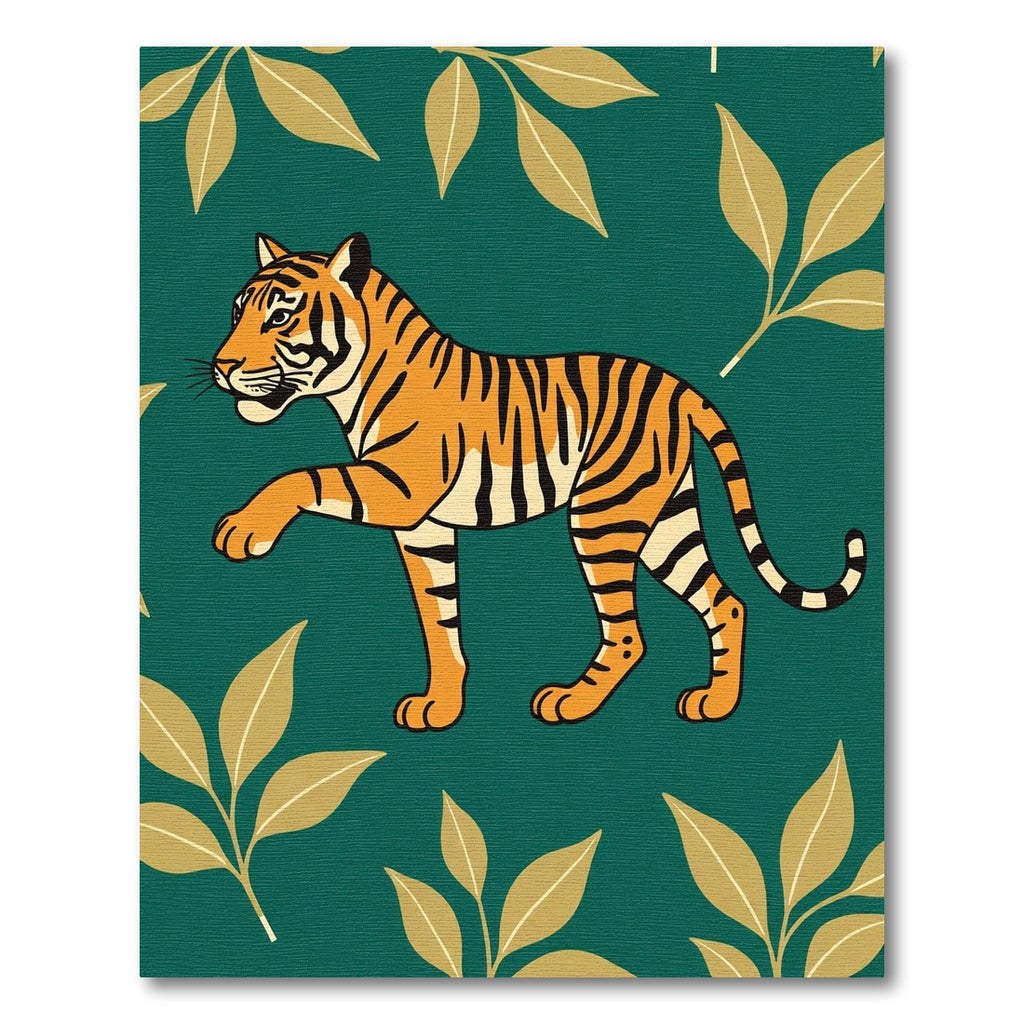 Emerald Tiger Forest Foliage Rug
