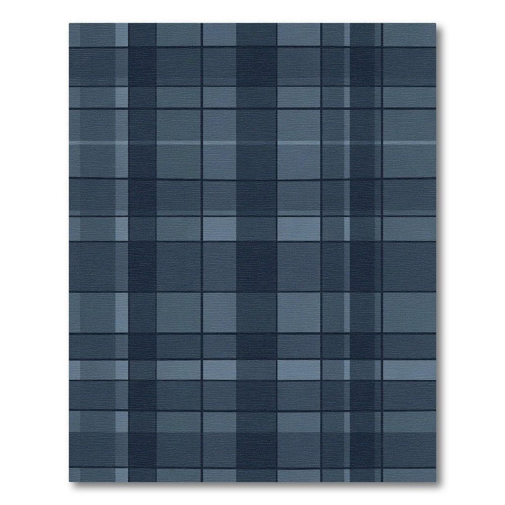 Navy Blue Subtle Plaid Grid Rug