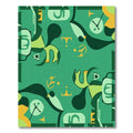 Abstract Green Gold Organic Shapes Rug