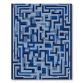 Geometric Labyrinth Blue Maze Rug