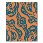 Orange Teal Organic Flow Rug