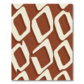 Terracotta Cream Abstract Diamond Repeat Rug
