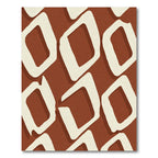 Terracotta Cream Abstract Diamond Repeat Rug
