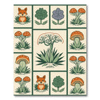 Woodland Creatures Forest Mushroom Collection Rug