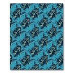 Deep Teal Lush Leaf Repeating Rug