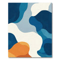 Modern Blue Abstract Organic Waves Rug