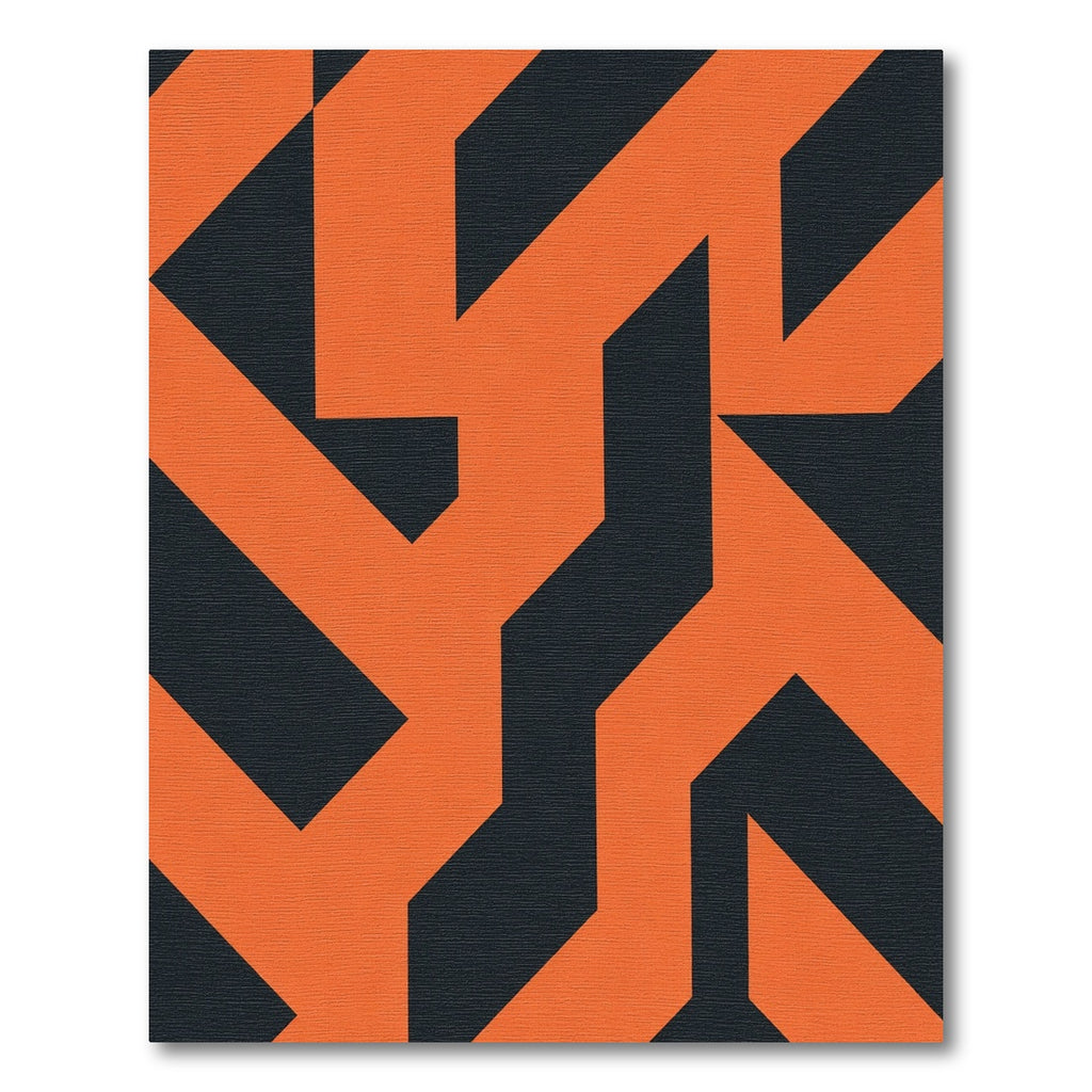 Bold Orange Geometric Angled Rug