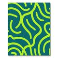 Teal Lime Swirl Abstract Rug