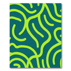 Teal Lime Swirl Abstract Rug