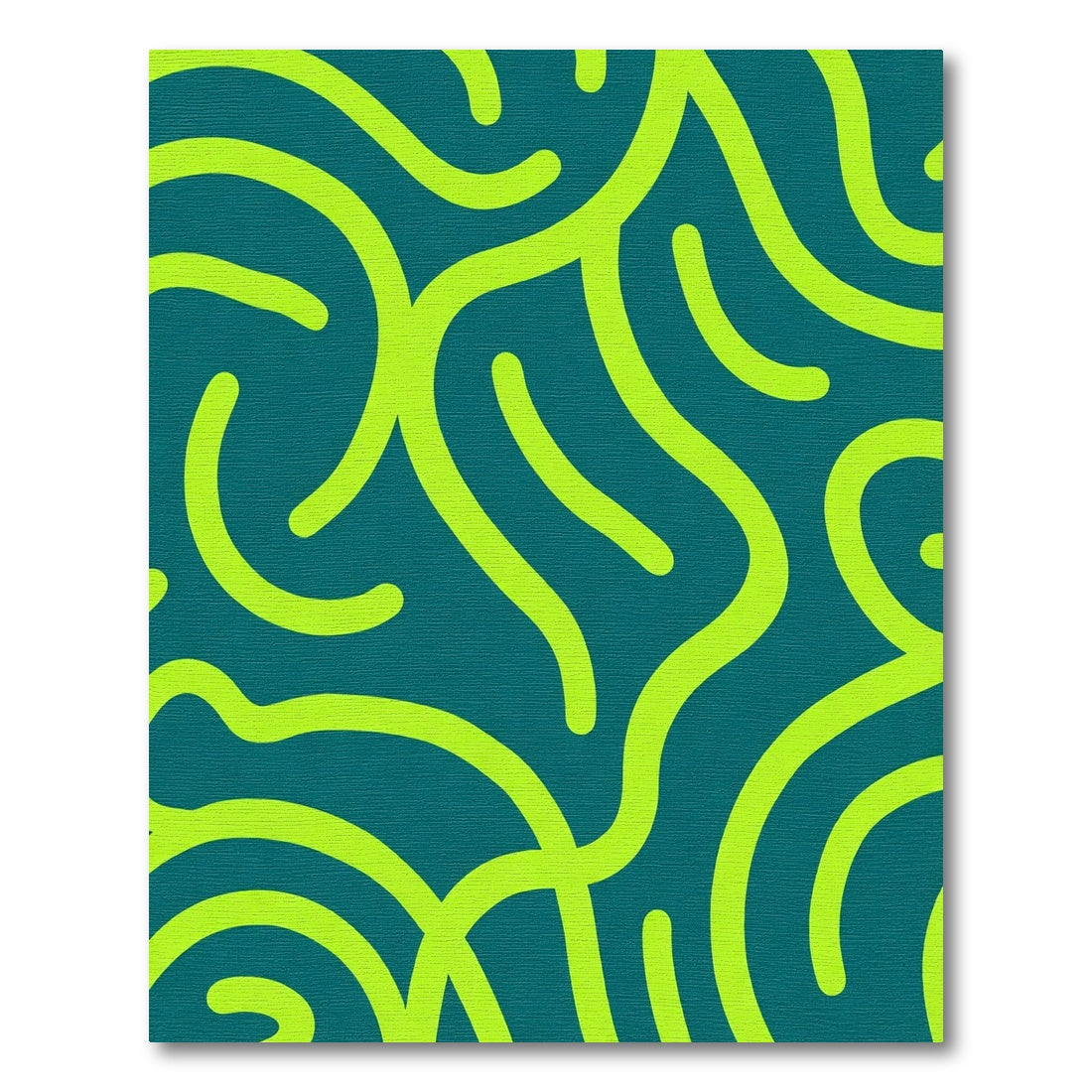 Teal Lime Swirl Abstract Rug