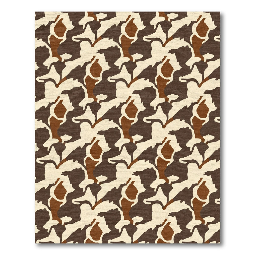 Woodland Camouflage Abstract Organic Pattern Rug