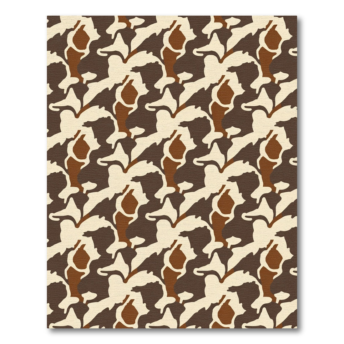 Woodland Camouflage Abstract Organic Pattern Rug