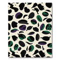 Organic Black Green Purple Shapes Rug