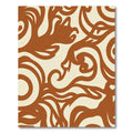 Terracotta Swirl Floral Abstract Rug