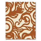 Terracotta Swirl Floral Abstract Rug