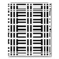 Bold Black White Geometric Grid Rug
