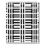 Bold Black White Geometric Grid Rug